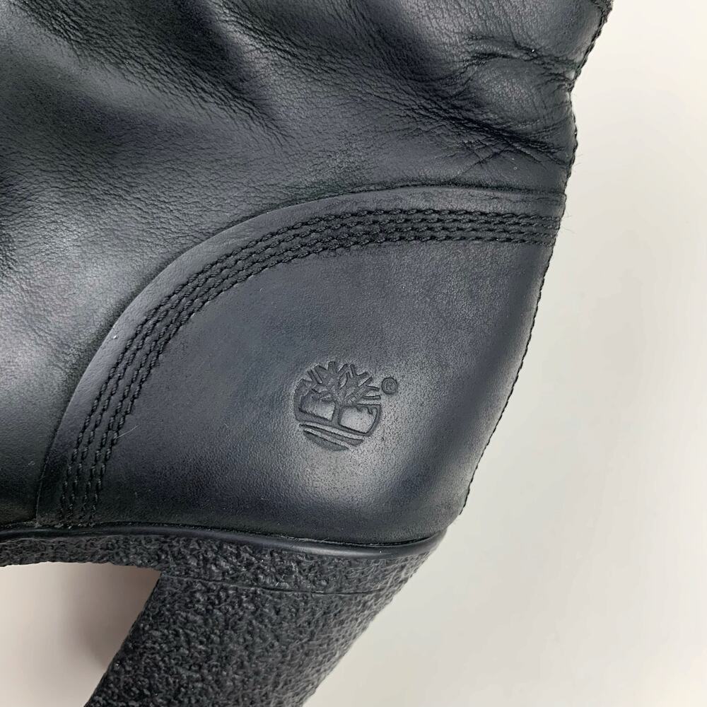 Timberland Glancy Ankle Boots Heeled Black Leather Lace Up Women's 8 - Picture 8 of 12